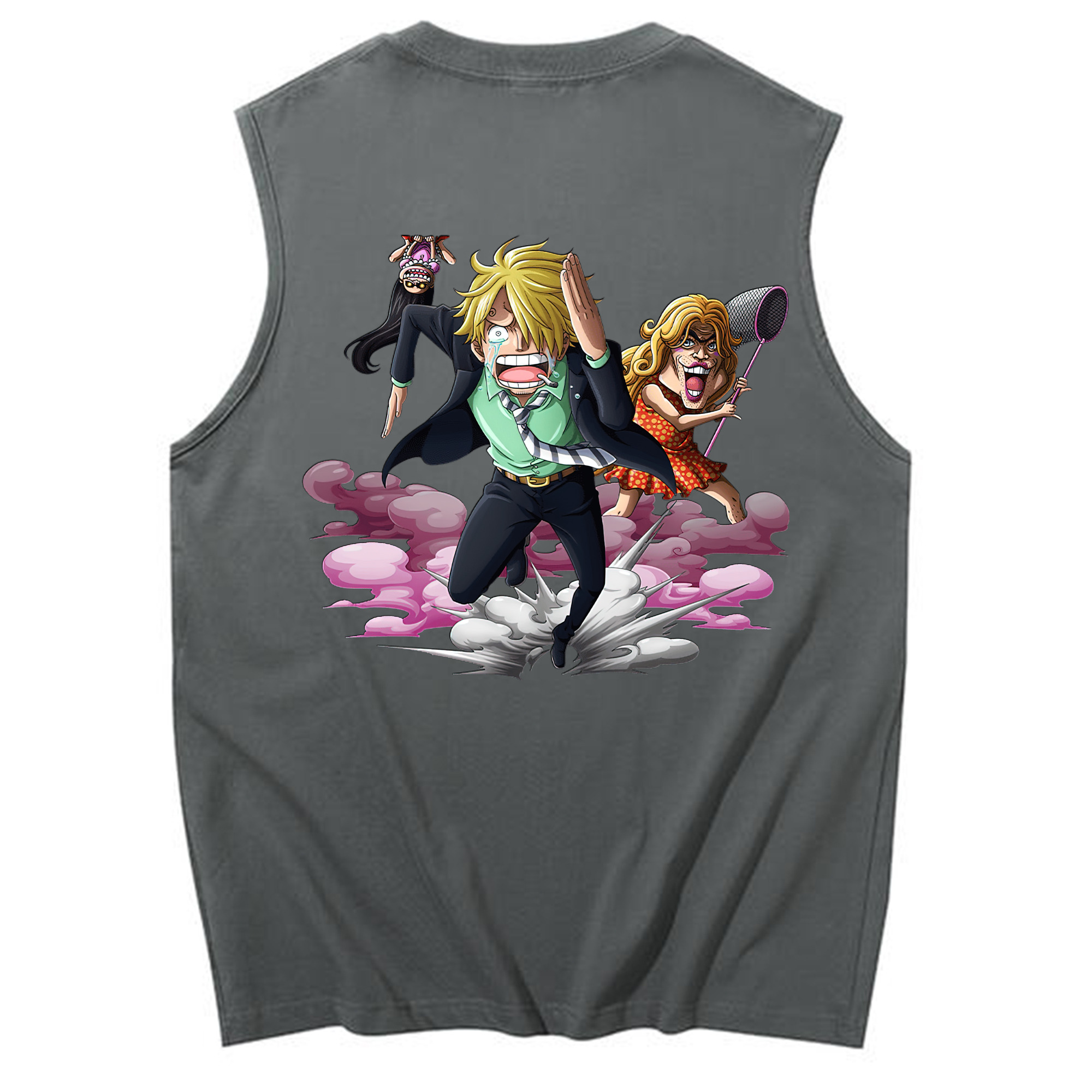（画像用） ワンピース サンジ ONE PIECE Sanji コットン100％タンクトップ（背面プリント）